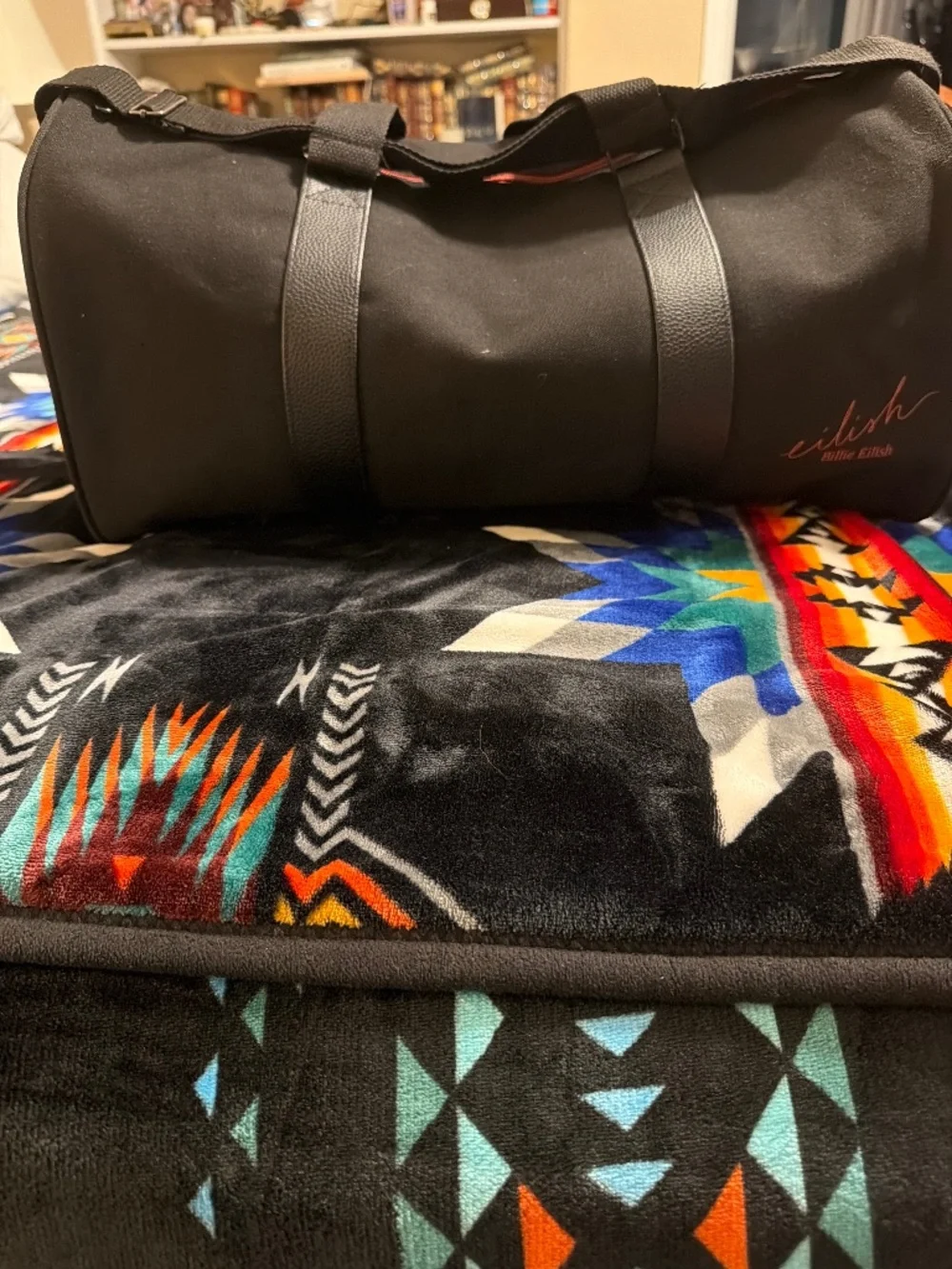 Billie Eilish Duffle Bag Black Red Logo Ulta Travel Bag Zipper New BNWT